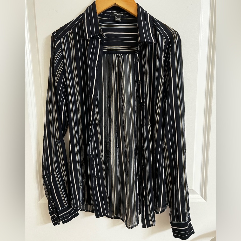 Ann Taylor Petite XXS Striped Blouse